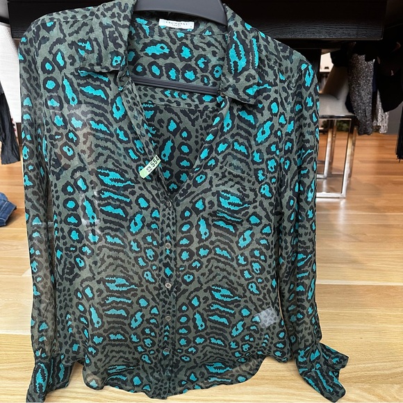 EQUIPMENT Animal Print Blouse - Torn Sleeve (read description) - Picture 1 of 4